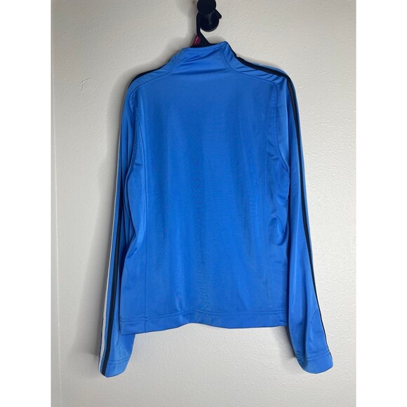Adidas Women’s Track Jacket S – Y2K Retro Sporty 3 Stripe Blue Zip-Up Streetwear - Picture 6 of 6